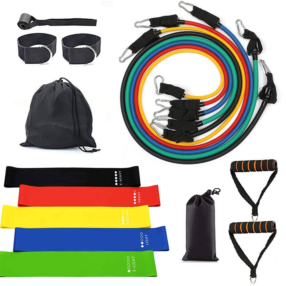 (17 Pcs Set) Resistance Bands Exercise Band Set for Home Workouts