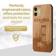 thumbnail image 2 of Case Yard Wooden Case Outside Soft TPU Silicone, Slim Fit Shockproof Wood Protective Phone Cover for Girls Boys Men and Women, Supports Wireless Charging Istanbul Bridge Design case for iPhone-12-Mini, 2 of 7
