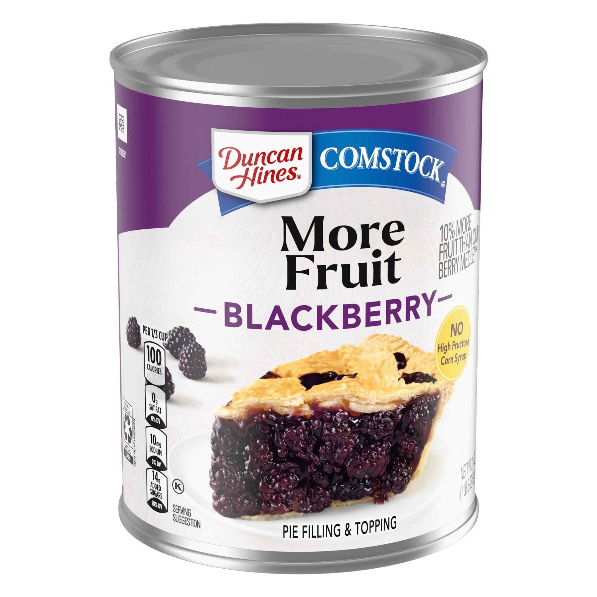 (3 pack) Duncan Hines Comstock More Fruit, Blackberry Pie Filling and Topping, Ready to Use, 21 oz.