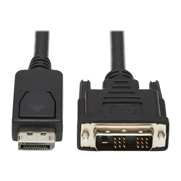 Eaton Tripp Lite Series Safe-IT DisplayPort to DVI Antibacterial Adapter Cable (DP to DVI-D Single Link M/M), 1080p 60 Hz, Black, 6 ft. (1.8 m) - Adapter cable - single link - DisplayPort (M) latched to DVI-D (M) locking - DisplayPort 1.1/DisplayPort++ - 6 ft - passive, thumbscrews, 1080p support - black