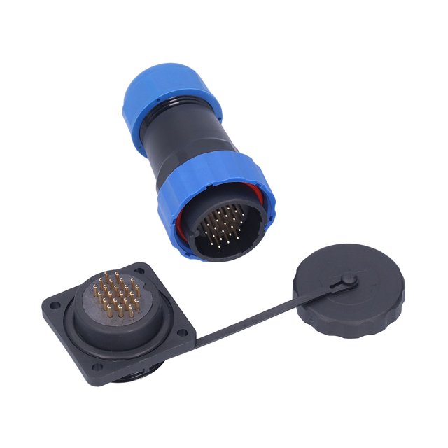 Enchufe impermeable con brida cuadrada, conector de cable de alimentación de aviación de 4 orificios, CA 250V 5A SP28