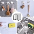 thumbnail image 4 of uds marco de esponja adhesiva sin perforación marco de esponja fregadero de cocina marco de esponja marco de esponja autoadhesivo de acero inoxidable gancho para colgar en la pared de la cocina, 4 of 5