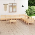 thumbnail image 1 of vidaXL 10 Piece Garden Lounge Set Solid Wood Pine, 1 of 8