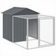 thumbnail image 5 of vidaXL Chicken Cage with Run Anthracite 46.1"x320.1"x48.4" Galvanized Steel, 5 of 7