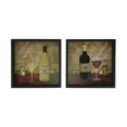 thumbnail image 1 of Red and White Wine Themed Wooden Shadowbox Wall Hanging Set of 2, 1 of 3