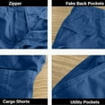 thumbnail image 4 of DPTALR George Men's Cargo Shorts,Camo,Outdoor Work,Relaxed Casual Hiking Cotton Shorts,Knee Length,No Belt,Blue,Big and Tall Men M, 4 of 6