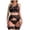 Black, variant on Women's Lace Nightgown Set Solid Color Mesh Sling Underpants with G-String for Women Comfortable Sleepwear for Honeymoon and Romantic Nights
