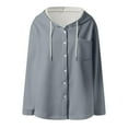 thumbnail image 6 of Womens Fall Fashion 2025 Winter Jackets for Women Solid Color Long-sleeved Long-sleeved Hooded Casual Coat, 6 of 6