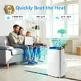 thumbnail image 2 of 14000Btu Portable Air Conditioner With Remote Control for Rooms,3 In 1 Portable Ac Unit, Quiet Cooling Up to 700 Sq Ft, Dehumidifier & Fan Modes, 24-Hr Timer, Includes Window Kit, White, 2 of 8