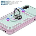 thumbnail image 7 of Case for iPhone XR, Camera Cover Phone Case with Rotation Ring Stand for Apple iPhone XR - Green Pink, 7 of 7
