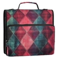 thumbnail image 5 of FORMRS Zipper Binder with Shoulder Strap 2-inch Ring 500 Sheet Capacity File Bag, Vibrant Green Tartan Pattern, 5 of 5