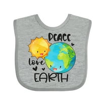 Inktastic Earth Day Peace Love Earth Boys or Girls Baby Bib