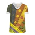 thumbnail image 4 of Patlollav Women Tshirts Under $10, Women's Summer Tops S-Xxxl V-Neck Lace Patchwork Printed Short Sleeve Casual Blouse, 4 of 6