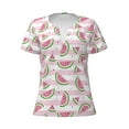 thumbnail image 3 of Naloa Watermelon Print T-Shirts Short Sleeve V Neck Tees for Women Fashion Tops Trendy Lightweight Soft Casual Summer Outfits Clothes, 3 of 5