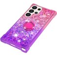 thumbnail image 4 of for Samsung Galaxy S25 Ultra (Not S25) Quicksand Case with Ring Kickstand, Girls Women Bling Cute Glitter Flowing Liquid Floating Sparkle Cover for Samsung Galaxy S25 Ultra. JB-Pink Purple, 4 of 14