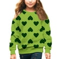thumbnail image 2 of EnJoCho Kids Valentine Sweatshirt Boys Girls Fall Winter Heart Print Fleec𝖾 Thermal Top Long Sleeve Crew Neck Casual Shirt Cozy Loungewear, 2 of 3