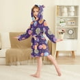 thumbnail image 2 of FORMRS Niños Bathrobe Unisex Hooded Robe Soft Plush Pajamas Sleepwear, Size 2-3T, Candy Cosmic Swirls, 2 of 7