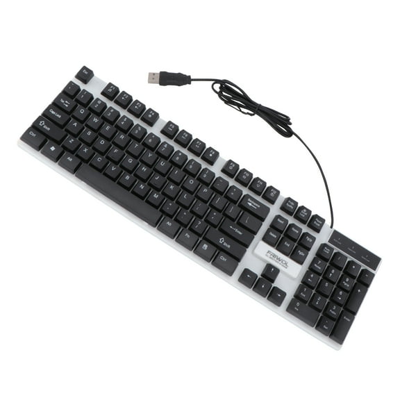 Wired USB Keyboard for Computer Use, Portable and Black Plastic Design, 1 Piece