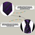 thumbnail image 3 of Conjunto de corbatas Barry.Wang tejidas en seda de 150 cm con rayas moradas, 3 of 5