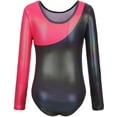 thumbnail image 6 of Gymnastics Leotards for Girls Kids Sparkly Tumbling Long Sleeve Dance Unitards Biketards with Matching Shorts One Piece Biketards Athletic Dancewear Clothes 5-12 Years, 6 of 9