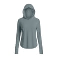thumbnail image 3 of Bosfbaoi Womens UPF 50+ Sun Protection Hoodie Shirt Long Sleeve Fishing Hiking Outdoor UV Shirt Lightweight, 3 of 7