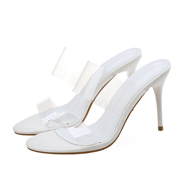 1 par de sandalias de tacón alto de estilo fresco, sandalias de moda elegantes, zapatos de mujer