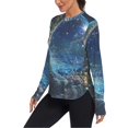 thumbnail image 2 of FORMRS Womens Long Sleeve Shirts UPF 50+ Sun Protection Quick Dry Fishing Hiking Tops, Size S-2XL, Floral Occean, 2 of 8