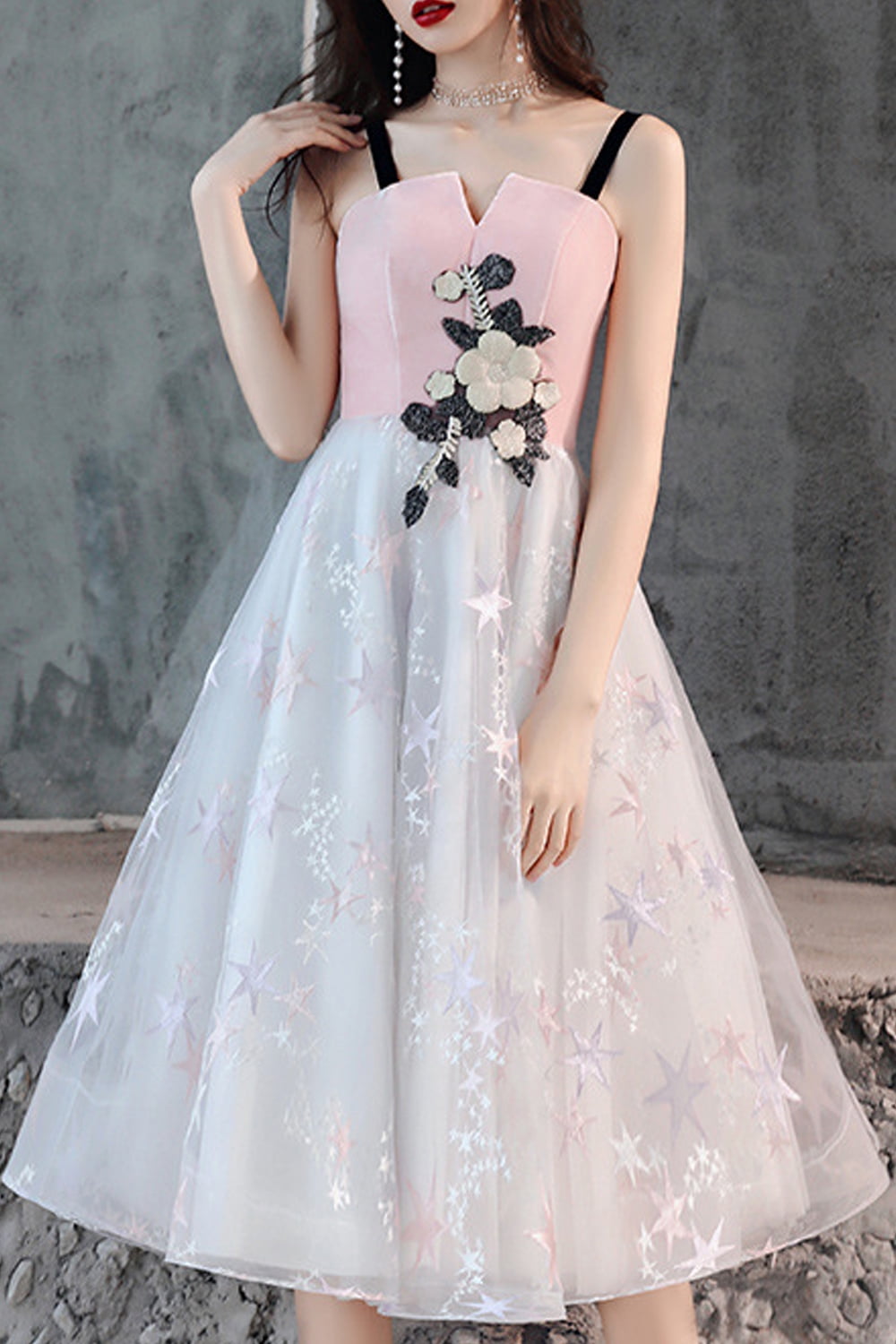 star embroidered skirt
