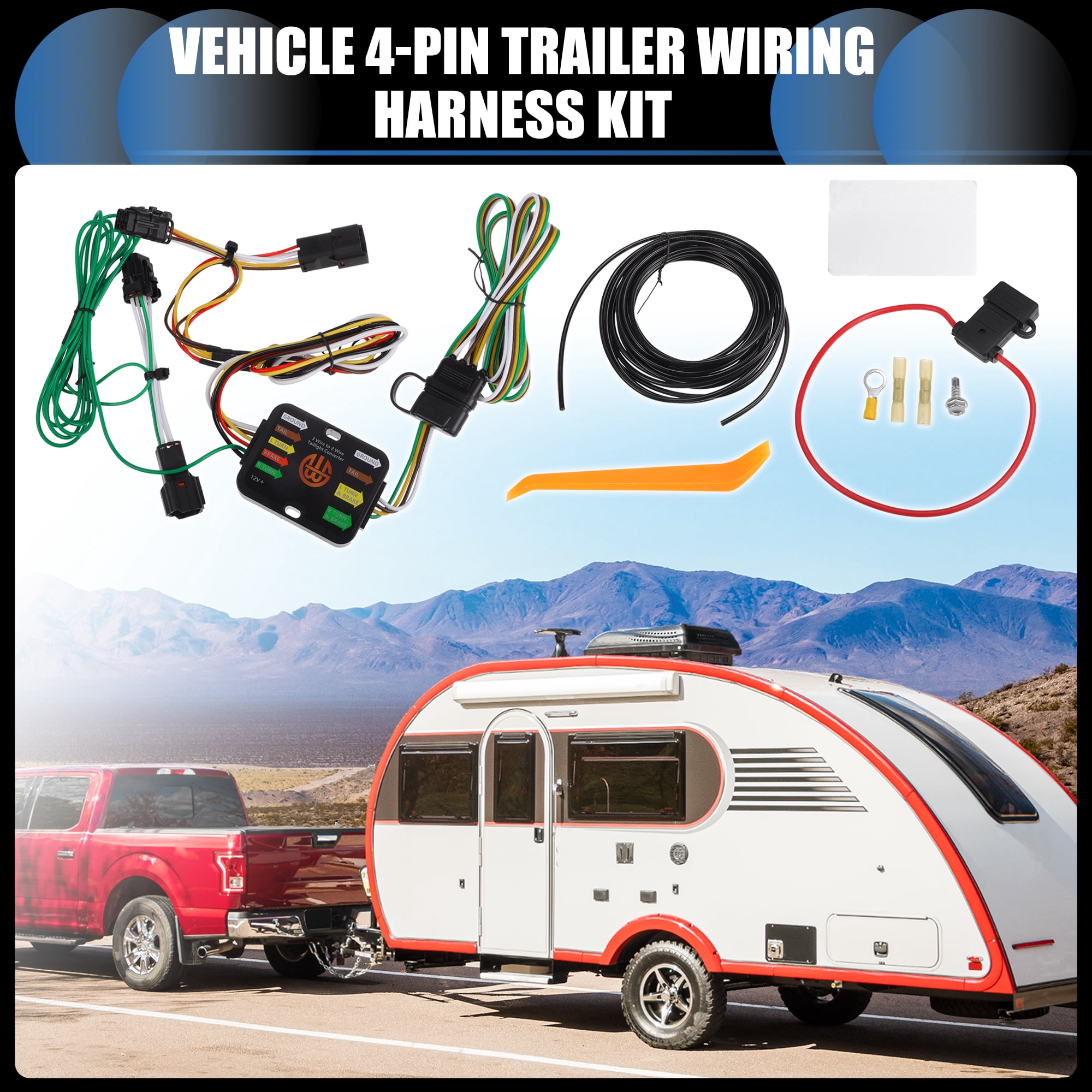 Unique Bargains Vehicle 4-Pin Trailer Wiring Harness Kit, for Hyundai Tucson 2010-2018