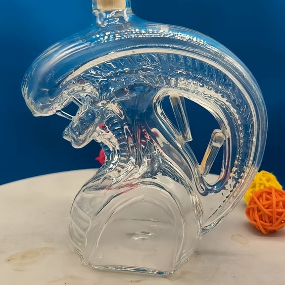 Alien- Decanter - Glass Art Statue Bottle 10 oz Unique Glass Bottle Figurine Ideal Gift for Movie Fans & Lovers
