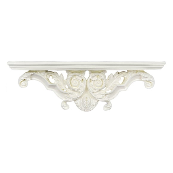 Scienceny Estante flotante Estante de almacenamiento hueco para oficina Dormitorio Baño Decoración Artesanía blanco Artesanía beige