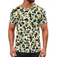 thumbnail image 2 of Hesxuno Men Grapic T-Shirts Camo Crewneck Short Sleeve Shirts Military Training Tops Moisture Wicking Workout Gym Tees Yellow Green L, 2 of 4