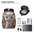 thumbnail image 4 of Uemuo Adorable Llama In Flowers Printed Durable 17-inch Student Backpack - Lightweight, Waterproof, Adjustable Straps, Ideal for School, Work, Travel, 4 of 5