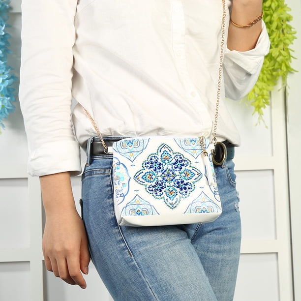 Bolso de diamantes DIY, bolso artesanal DIY, bolso cruzado con diamantes, bolso de mano con diamantes DIY, rendimiento sólido