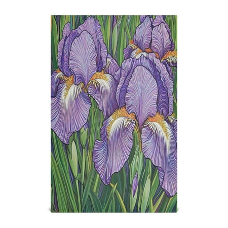 

WOBOGO Purple Iris Kitchen Towel 6 Piece Large Cotton Dishcloth Premium Absorbency Set with Hanging Loop