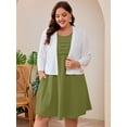 thumbnail image 6 of SHOWMALL Women's Plus Size Sleeveless Dress with Pockets, Pleated Chest Summer Sundress, Army Green 5X Soft Breathable Tank Dress for Beach & Vacation, 6 of 7