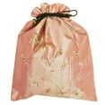 thumbnail image 2 of Wrapables® Beautiful Embroidered Silk Travel Bag for Lingerie & Shoes - Peach, 2 of 3