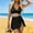 Black, variant on 3 Piece Womens Bikini Sets Double Support Plus Size Swimwear Holiday Solid Black Womens Bathing Suits L