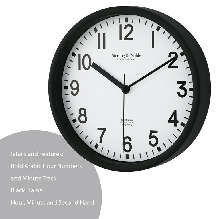 Mainstays Basic Indoor Black Analog Round Modern Wall Clock