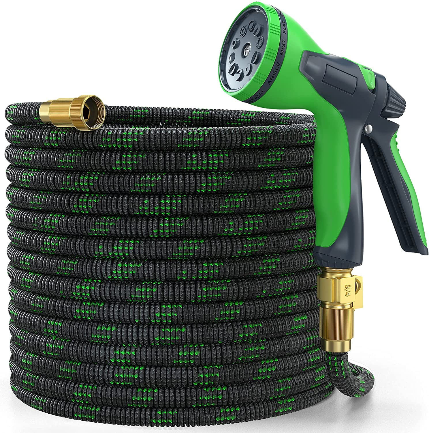YEMMEN Expandable Garden Water Hose with 10 Function Nozzle, 3/4 in. x