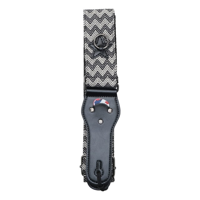 Sonducket Correa para guitarra eléctrica, instrumento grueso y ancho, cinturón de hombro estable, longitud ajustable, piezas de repuesto para Accesorios para instrumentos musicales Blanco negro