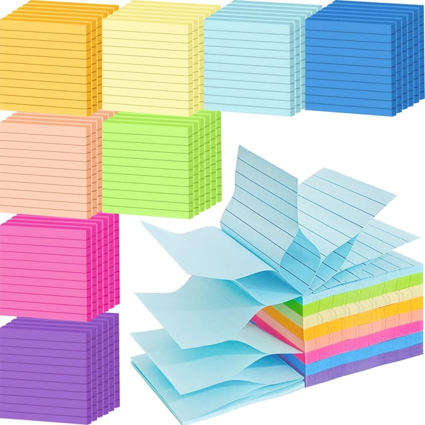 Notas adhesivas Beieverluck, 48 paquetes, 3 x 3 pulgadas, rayadas, 3840 hojas