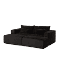 thumbnail image 2 of 87" Oversized Sectional Lounge Chaise,No Assembly Required,Cloud Plush Loveseat with Two Removable Footstool,Fluffy Modern Sleeper Chair for Indoor Living Room Bedroom (Black), 2 of 11