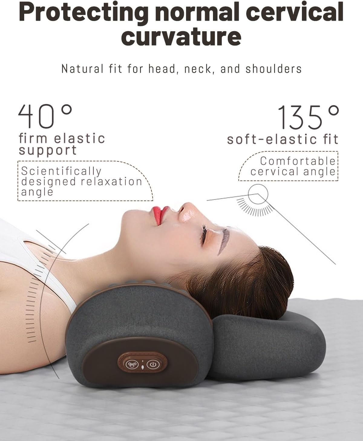 Neck Massager, Upgraded 3-in-1 Rechargeable Neck Massager Pillow with Deep Tissue, Heating & Gentle Stretcher, Ergonomic Memory Foam Pillow for Neck Back Shoulder