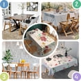 thumbnail image 4 of Pioneer Flower Floral Print Pattern Rectangle Tablecloth 60"x84",Waterproof Polyester Rectangle Table Cloth, Wipeable Spillproof Polyester Tablecloth for Dining, Camping, Indoor and Outdoor, 4 of 5