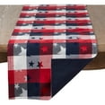 thumbnail image 2 of Saro Lifestyle Patriotic Plaid & Star Design Table Runner 16" x 120", 2 of 4