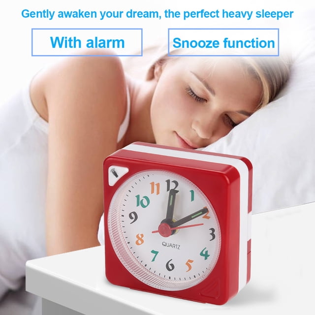 Reloj despertador de cuarzo Jadeshay mini mesa de viaje rojo
