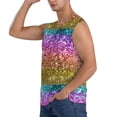 thumbnail image 3 of Easygdp Glitter Rainbow Men's Breathable Tank Tops Sleeveless Sporty T Shirts for Basketball, Mountaineering, Bodybuilding -Medium, 3 of 8