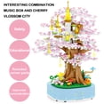 thumbnail image 2 of HI-REEKE Flower Building Block Set Sakura Tree Music Box Building Kit Plastic Toy Gift for Girl Pink, 2 of 6
