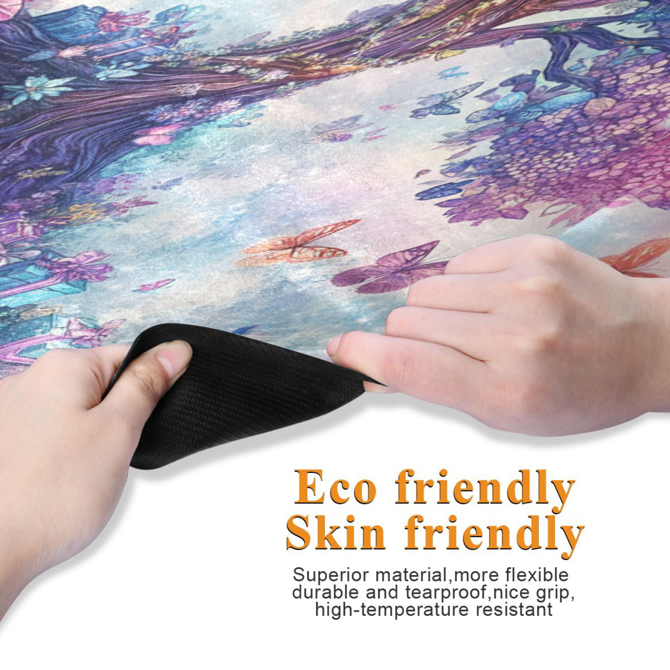 BZSMCE Yoga Mat Women Colorful Tree with Butterflies Fitness Mat
